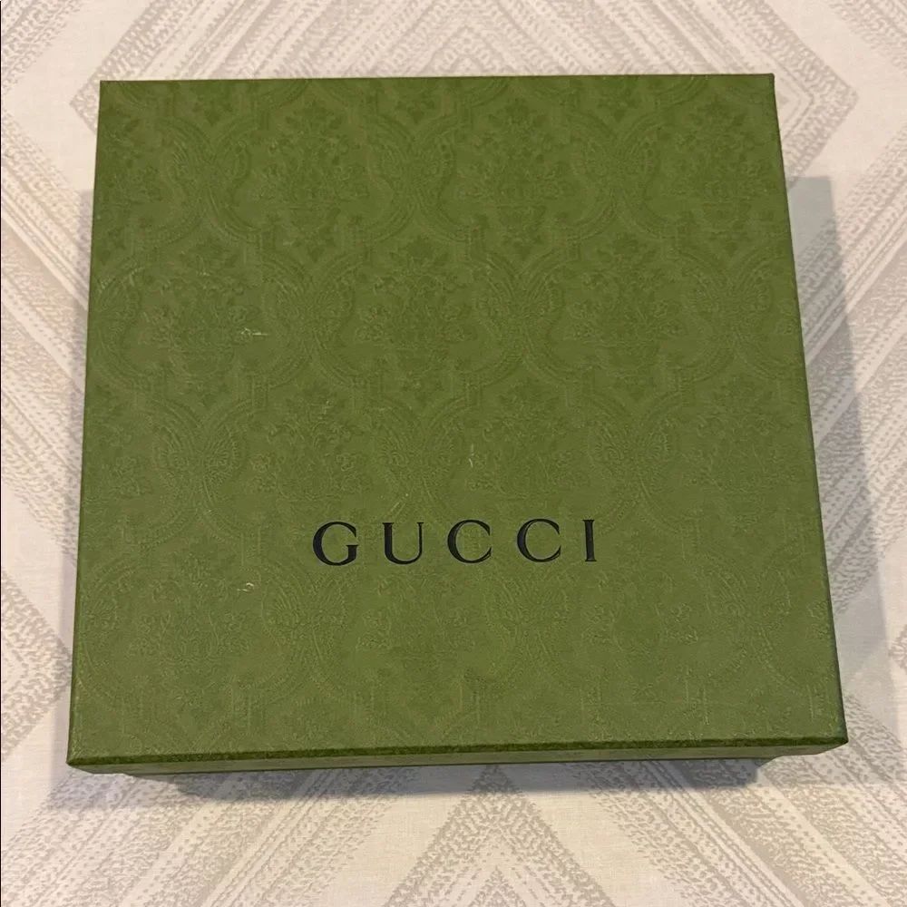 Gucci Olive Green Embossed Empty Square 10.25”x10.25” Box